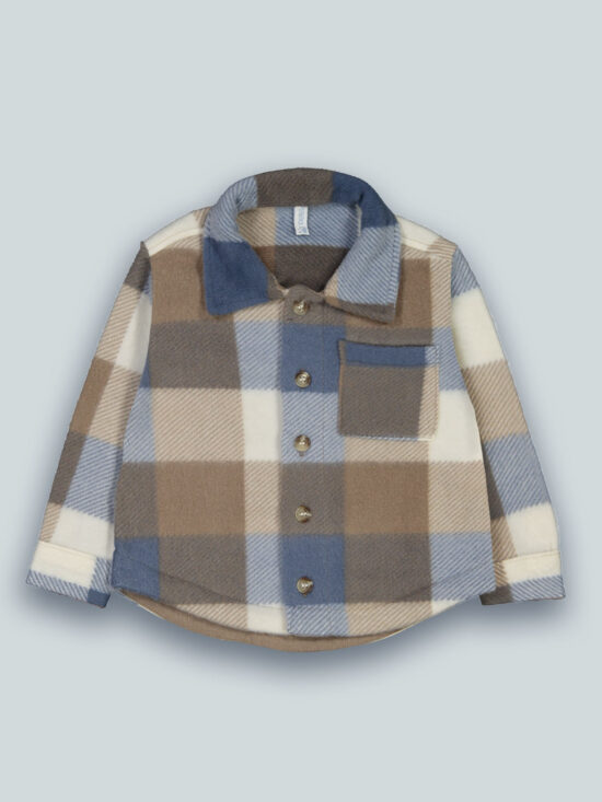 Camicia Over Pile Scozzese