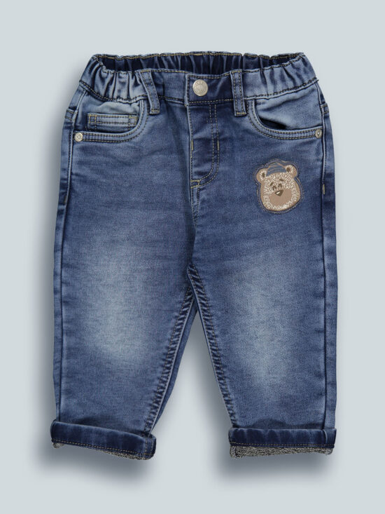 Pantaloni Felpa Effetto Denim Garzata