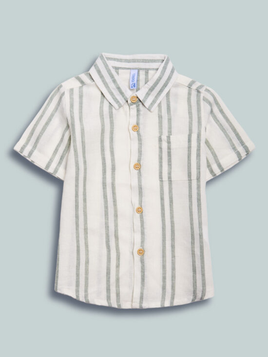 Camicia Misto Lino Rigato