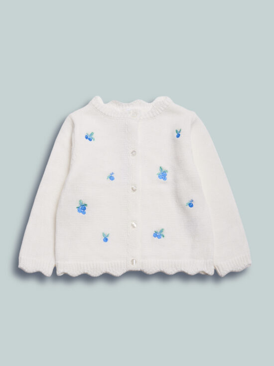 Cardigan Maglia Con Ricami