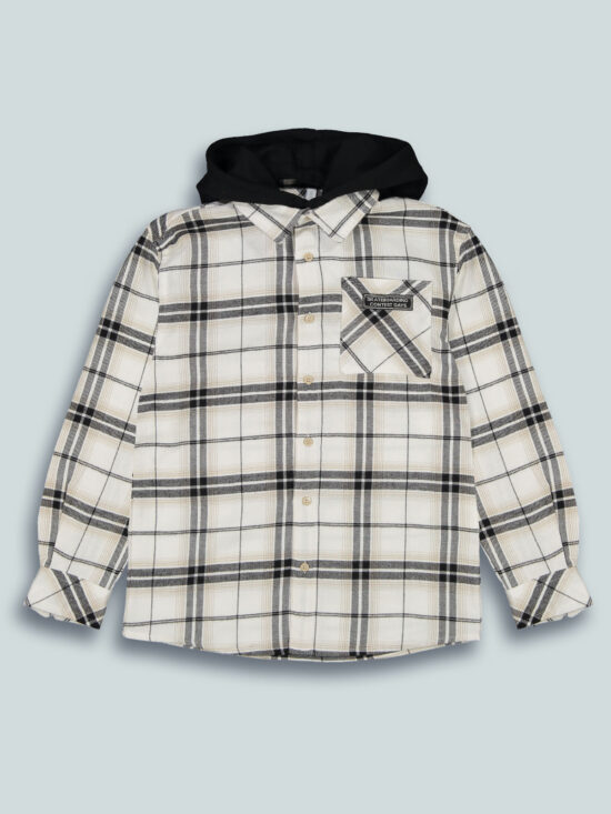 Camicia Scozzese Con Cappuccio
