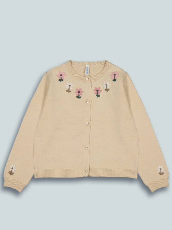 Cardigan In Maglia Con Ricami